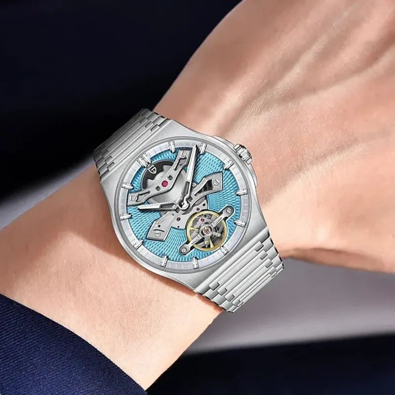 Pagani Design Tourbillon Style Automatic Tiffani Blue Dial Men's Watch- PD-YS028